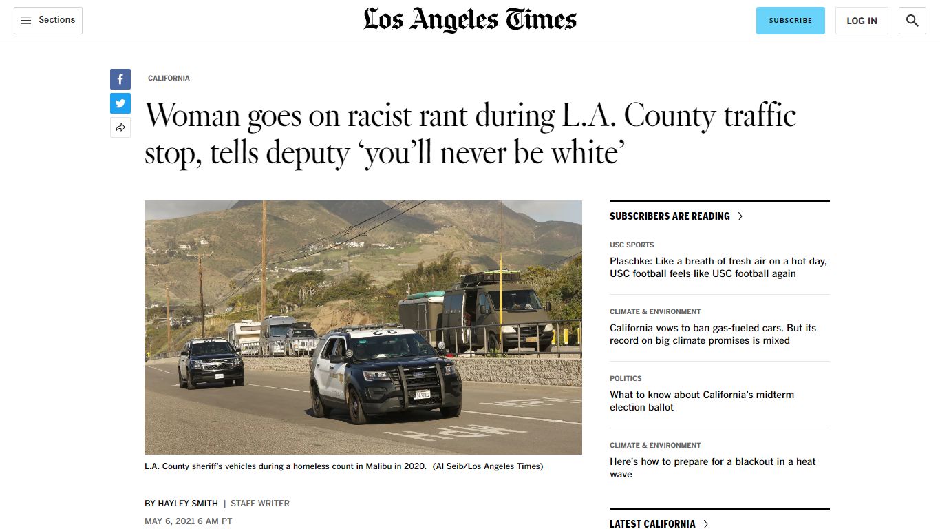 Woman goes on racist rant during L.A. County traffic stop, tells deputy ...