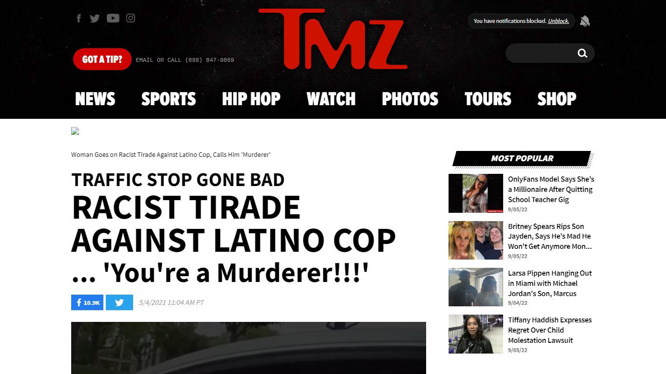 Woman Goes on Racist Tirade Against Latino Cop, Calls Him 'Murderer' - TMZ